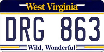 WV license plate DRG863