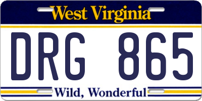 WV license plate DRG865
