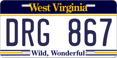 WV license plate DRG867