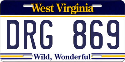 WV license plate DRG869