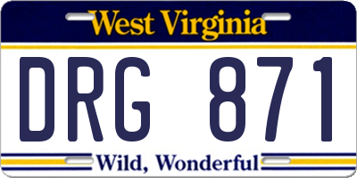WV license plate DRG871