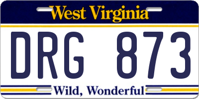 WV license plate DRG873
