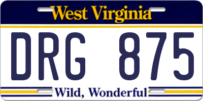 WV license plate DRG875