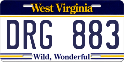 WV license plate DRG883