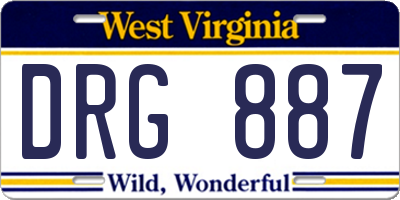 WV license plate DRG887