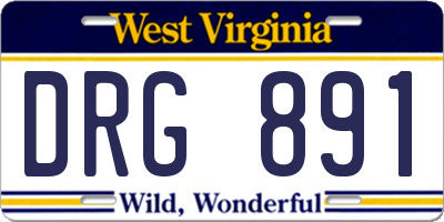 WV license plate DRG891