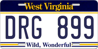 WV license plate DRG899