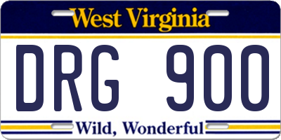 WV license plate DRG900