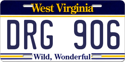 WV license plate DRG906
