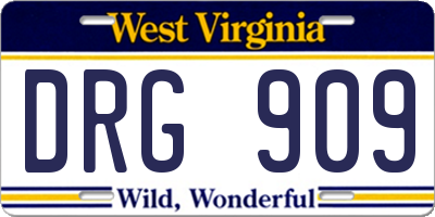 WV license plate DRG909