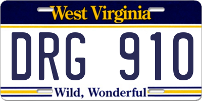 WV license plate DRG910