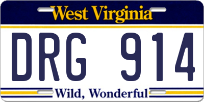 WV license plate DRG914