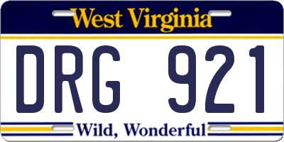 WV license plate DRG921