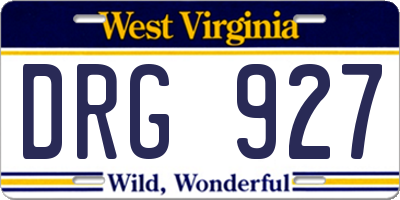 WV license plate DRG927