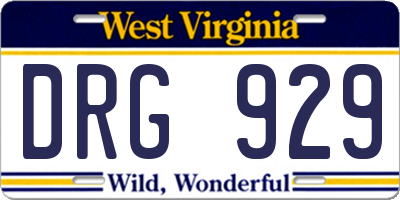 WV license plate DRG929