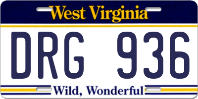 WV license plate DRG936