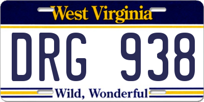 WV license plate DRG938