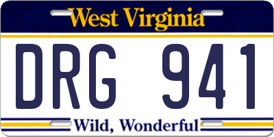 WV license plate DRG941