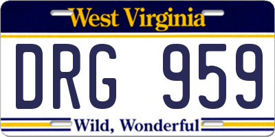 WV license plate DRG959
