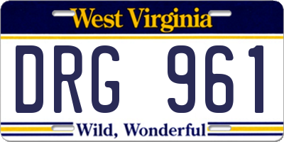 WV license plate DRG961