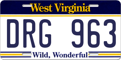 WV license plate DRG963