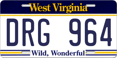 WV license plate DRG964