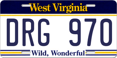 WV license plate DRG970