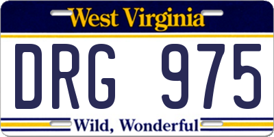 WV license plate DRG975
