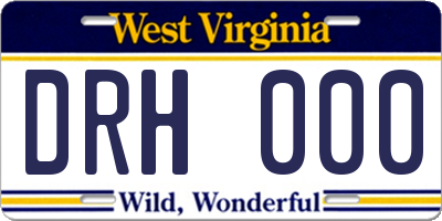WV license plate DRH000