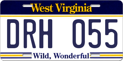 WV license plate DRH055