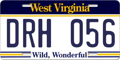 WV license plate DRH056