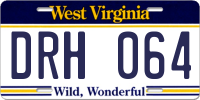 WV license plate DRH064