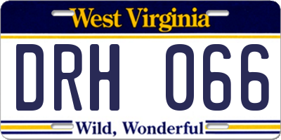 WV license plate DRH066