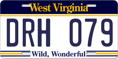 WV license plate DRH079