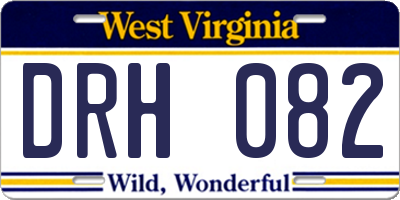 WV license plate DRH082