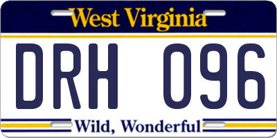 WV license plate DRH096