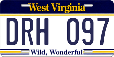 WV license plate DRH097