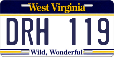 WV license plate DRH119