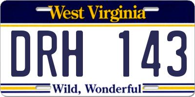 WV license plate DRH143