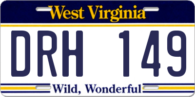 WV license plate DRH149