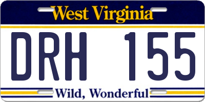 WV license plate DRH155