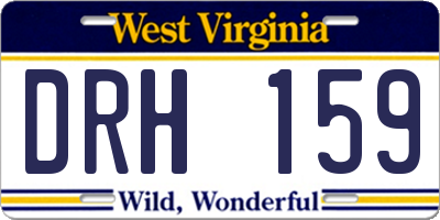 WV license plate DRH159