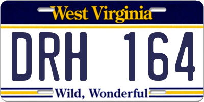 WV license plate DRH164