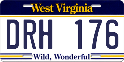 WV license plate DRH176