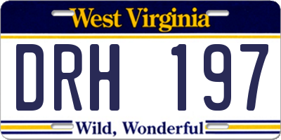 WV license plate DRH197