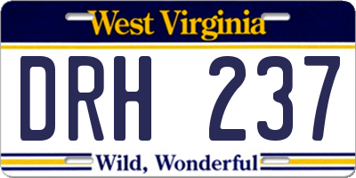 WV license plate DRH237