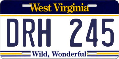 WV license plate DRH245