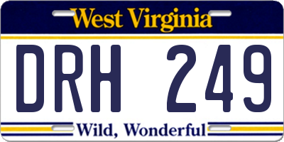 WV license plate DRH249