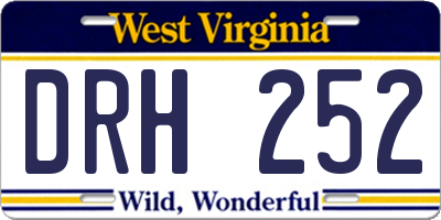 WV license plate DRH252