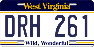 WV license plate DRH261